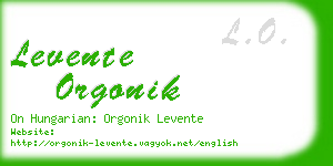 levente orgonik business card